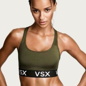 Victoria’s Secret Sport Dark Green Logo Sports Bra L